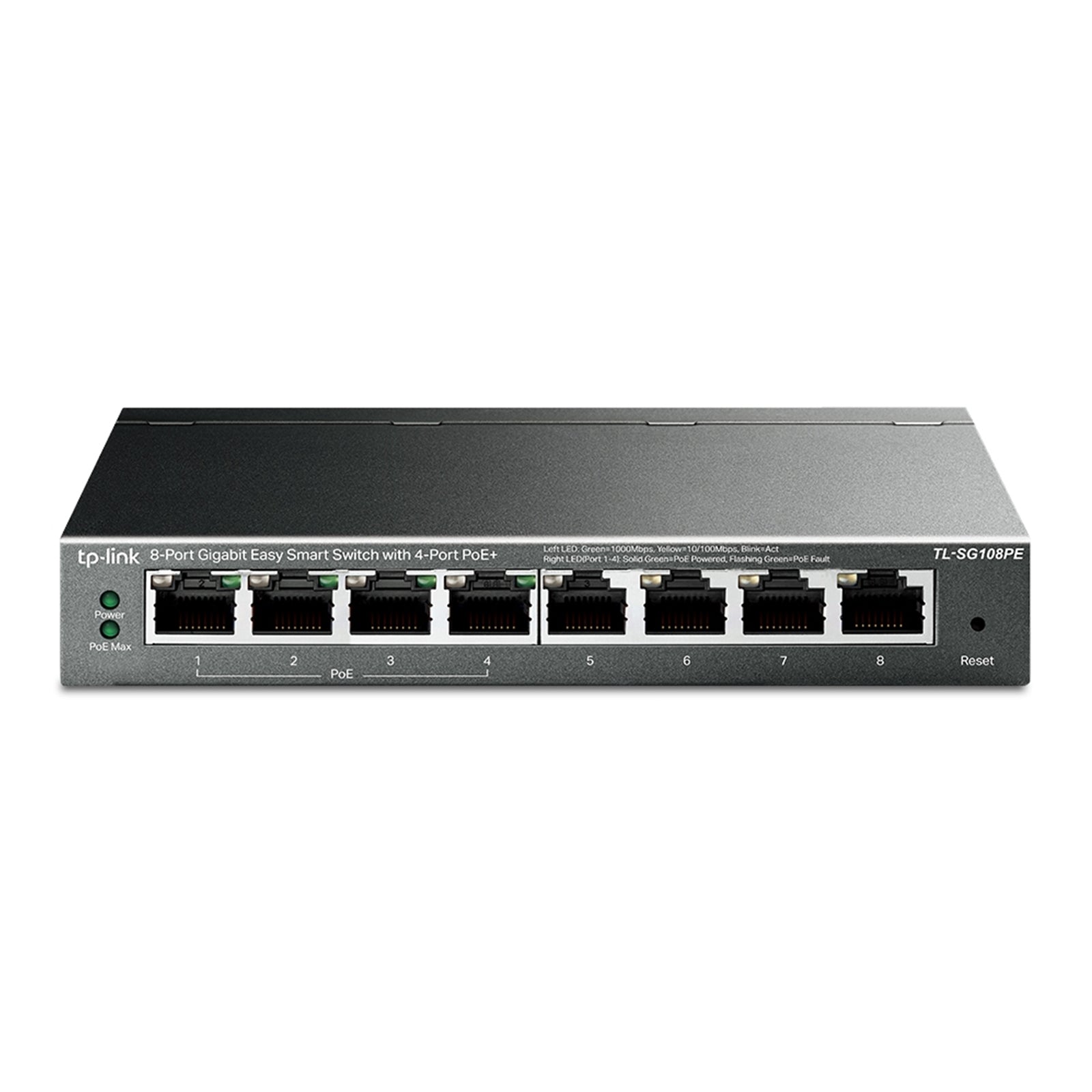 TP-Link TL-SG108PE 8-Port Gigabit PoE+ Switch Metal 64W TP-Link TL-SG108PE 8-Port Gigabit PoE+ Switch Metal 64W